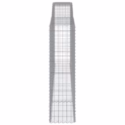vidaXL Arched Gabion Basket Stone Basket Gabion Retaining Wall Galvanised Iron - 400 x 50 x 180/200 cm/ 3 pcs - Additional view 4