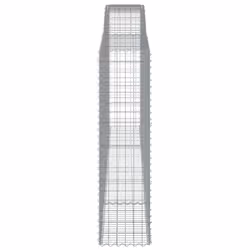 vidaXL Arched Gabion Basket Stone Basket Gabion Retaining Wall Galvanised Iron - 400 x 50 x 180/200 cm/ 5 pcs - Additional view 4