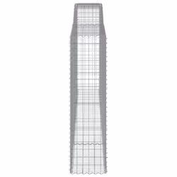 vidaXL Arched Gabion Basket Stone Basket Gabion Retaining Wall Galvanised Iron - 400 x 50 x 180/200 cm/ 6 pcs - Additional view 4