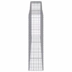 vidaXL Arched Gabion Basket Stone Basket Gabion Retaining Wall Galvanised Iron - 400 x 50 x 180/200 cm/ 10 pcs - Additional view 4