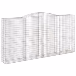 vidaXL Arched Gabion Basket Stone Basket Gabion Retaining Wall Galvanised Iron - 400 x 50 x 200/220 cm/ 2 pcs - Additional view 2
