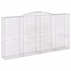 vidaXL Arched Gabion Basket Stone Basket Gabion Retaining Wall Galvanised Iron - 400 x 50 x 200/220 cm/ 4 pcs - Additional view 2