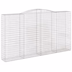 vidaXL Arched Gabion Basket Stone Basket Gabion Retaining Wall Galvanised Iron - 400 x 50 x 220/240 cm/ 4 pcs - Additional view 2