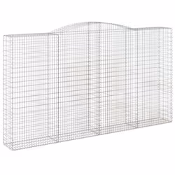vidaXL Arched Gabion Basket Stone Basket Gabion Retaining Wall Galvanised Iron - 400 x 50 x 220/240 cm/ 5 pcs - Additional view 2
