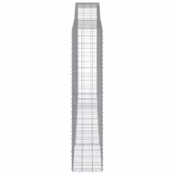 vidaXL Arched Gabion Basket Stone Basket Gabion Retaining Wall Galvanised Iron - 400 x 50 x 220/240 cm/ 5 pcs - Additional view 4