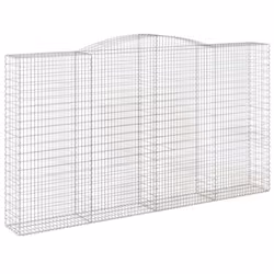 vidaXL Arched Gabion Basket Stone Basket Gabion Retaining Wall Galvanised Iron - 400 x 50 x 220/240 cm/ 7 pcs - Additional view 2