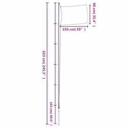 vidaXL Netherlands Flag and Pole 6.23 m Aluminium Dutch Holland Flag Pole