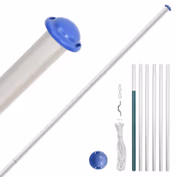 vidaXL Belgium Flag and Pole 6.23 m Aluminium Outdoor Garden Camper Flag Pole