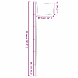 vidaXL Ireland Flag and Pole 6.23 m Aluminium Outdoor Garden Camper Flag Pole