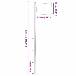 vidaXL Croatia Flag and Pole Flagpole Decoration Flag Pole Kit Flag Aluminium