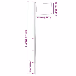 vidaXL UK Flag and Pole 6.23 m Aluminium Outdoor Garden Camping Flag Pole - Additional view 5