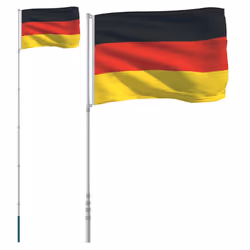 vidaXL Germany Flag and Pole 5.55 m Aluminium Outdoor Garden Camper Flag Pole