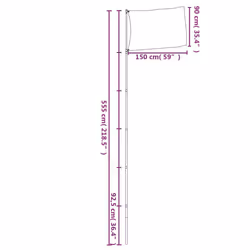 vidaXL UK Flag and Pole 5.55 m Aluminium Outdoor Garden Camping Flag Pole - Additional view 5