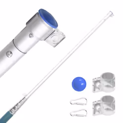 vidaXL US Flag and Pole Flagpole Decoration Flag Pole Kit Flag Aluminium