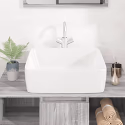 vidaXL Wash Basin Countertop Wash Sink Cloakroom Basin White Ceramic Rectangle