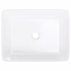 vidaXL Wash Basin Countertop Wash Sink Cloakroom Basin White Ceramic Rectangle - Additional view 5