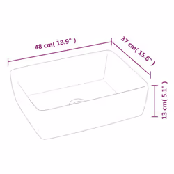 vidaXL Wash Basin Countertop Wash Sink Cloakroom Basin White Ceramic Rectangle - Additional view 7