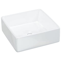 vidaXL Wash Basin Countertop Wash Sink Cloakroom Basin White Ceramic Square