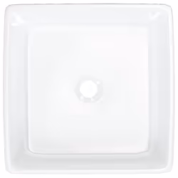 vidaXL Wash Basin Countertop Wash Sink Cloakroom Basin White Ceramic Square - Additional view 5