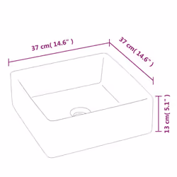 vidaXL Wash Basin Countertop Wash Sink Cloakroom Basin White Ceramic Square - Additional view 7