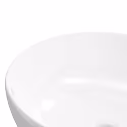 vidaXL Wash Basin Countertop Wash Sink Cloakroom Basin White Ceramic Round - Additional view 6