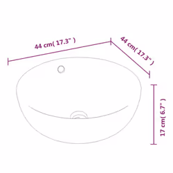 vidaXL Wash Basin Countertop Wash Sink Cloakroom Basin White Ceramic Round - Additional view 7