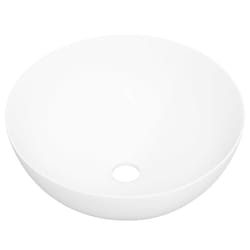 vidaXL Wash Basin Countertop Wash Sink Cloakroom Basin White Ceramic Round