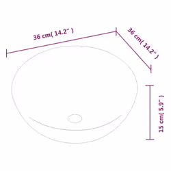 vidaXL Wash Basin Countertop Wash Sink Cloakroom Basin White Ceramic Round - Additional view 7