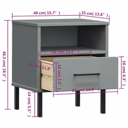 VidaXL 350971 nightstand/bedside table Grey - Additional view 8
