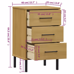 VidaXL 350976 nightstand/bedside table Brown - Additional view 8