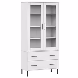 VidaXL 350993, White, Wood, Wood, Glass, Metal, Pinewood, 850 mm, 350 mm