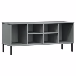 vidaXL Solid Wood Shoe Rack with Metal Legs OSLO Home Furniture Multi Colours - grey