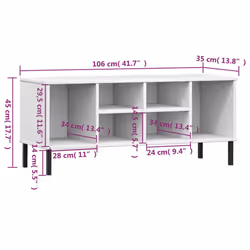 vidaXL Solid Wood Shoe Rack with Metal Legs OSLO Home Furniture Multi Colours - white