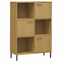 VidaXL 351012, Brown, 3 shelves, Metal, Wood, Pinewood, 900 mm