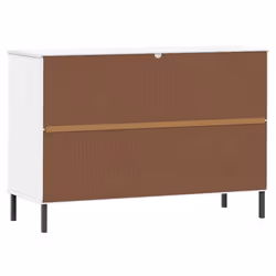 vidaXL Solid Wood Sideboard with Metal Legs OSLO Home Furniture Multi Colours - white - Additional view 6