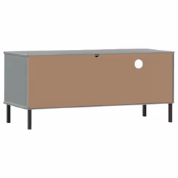vidaXL Solid Wood Pine TV Cabinet with Metal Legs OSLO Furniture Multi Colours - grey - Additional view 6