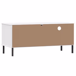vidaXL Solid Wood Pine TV Cabinet with Metal Legs OSLO Furniture Multi Colours - white - Additional view 6