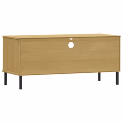 vidaXL Solid Wood Pine TV Cabinet with Metal Legs OSLO Furniture Multi Colours - brown - Additional view 6