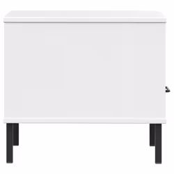 vidaXL Solid Wood Pine Bedside Table with Metal Legs OSLO Desk Multi Colours - white - Additional view 5