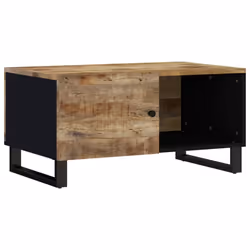 vidaXL Coffee Table Solid Wood Reclaimed and Engineered Wood Accent End Table - light wood - Additional view 4