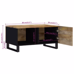 vidaXL Coffee Table Solid Wood Reclaimed and Engineered Wood Accent End Table - light wood - Additional view 9