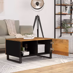 vidaXL Coffee Table Solid Wood Reclaimed and Engineered Wood Accent End Table - honey brown