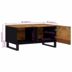 vidaXL Coffee Table Solid Wood Reclaimed and Engineered Wood Accent End Table - honey brown