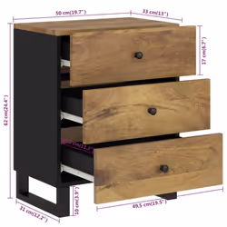 vidaXL Bedside Cabinet Bed Table Side Table Telephone Stand Bedroom Nightstand - honey brown - Additional view 7