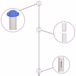 vidaXL Sectional Flagpole Silver 6.23 m Aluminium Garden Camper Flag Pole - Additional view 2
