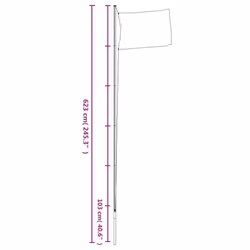 vidaXL Sectional Flagpole Silver 6.23 m Aluminium Garden Camper Flag Pole - Additional view 4