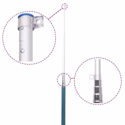 vidaXL Telescopic Flagpole Silver 5.55 m Aluminium Outdoor Camping Flag Pole - Additional view 2
