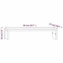 vidaXL Solid Wood Pine Monitor Stand Multi Colours 100x27x10 cm/50x27x10 cm - Brown, 50 x 27 x 10 cm