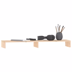 vidaXL Solid Wood Pine Monitor Stand Multi Colours 100x27x10 cm/50x27x10 cm - Brown, 100 x 27 x 10 cm - Additional view 4