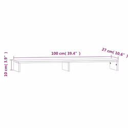 vidaXL Solid Wood Pine Monitor Stand Multi Colours 100x27x10 cm/50x27x10 cm - White, 100 x 27 x 10 cm